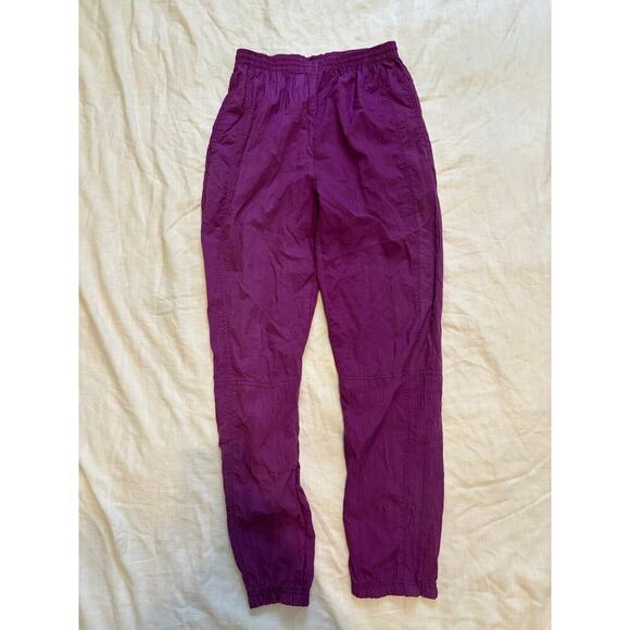 Vintage Reebok jogger pants Women nylon track Purple Y2K Size Medium - Picture 1 of 7